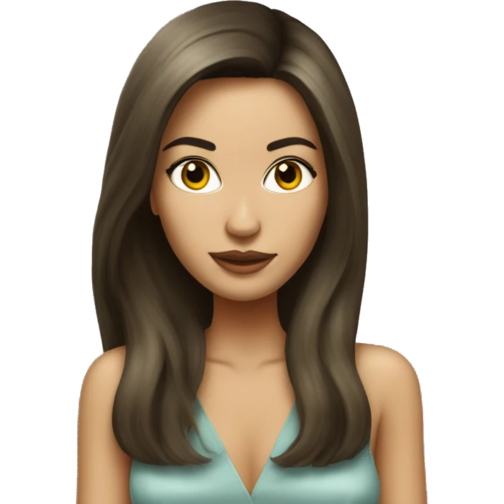 Brunette girl long hair with dirty martini emoji