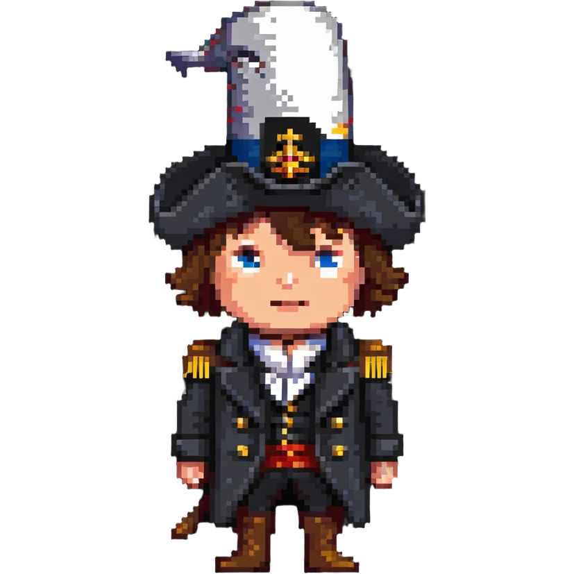 Napoleon Bonaparte with bicorn hat and hand in coat emoji