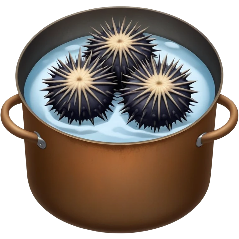 Urchins in a cooking pot  emoji