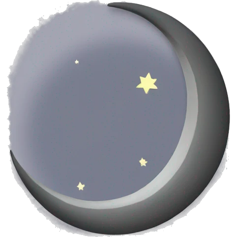 grey crescent moon  emoji