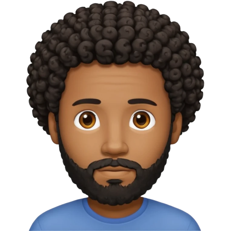 This is a cartoon-style avatar of a black man with curly black hair, a beard, and a calm expression  emoji