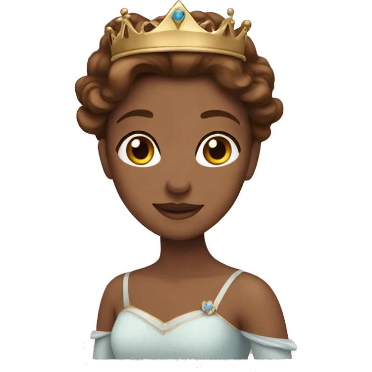 princess with brown hair and crown  emoji
