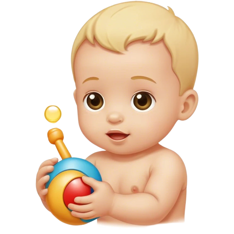 baby with a second hand toy emoji