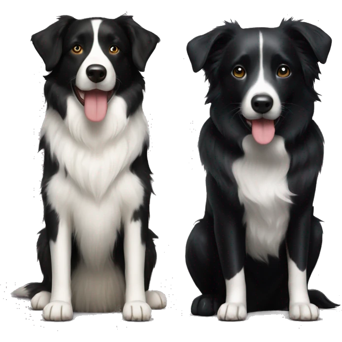 Border collie black next to black Labrador emoji