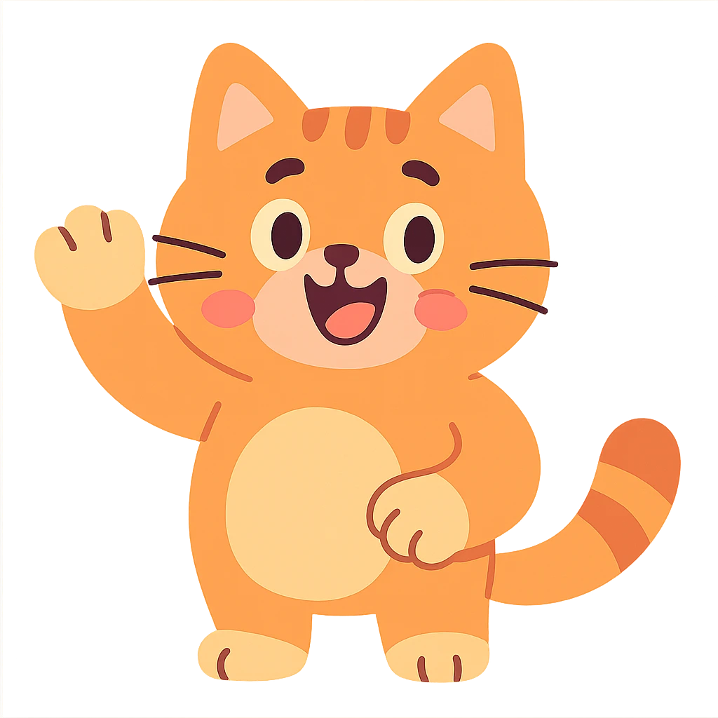 cute cat waving emoji