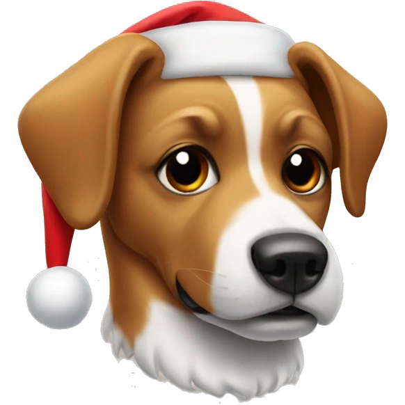 Dog with Santa head emoji