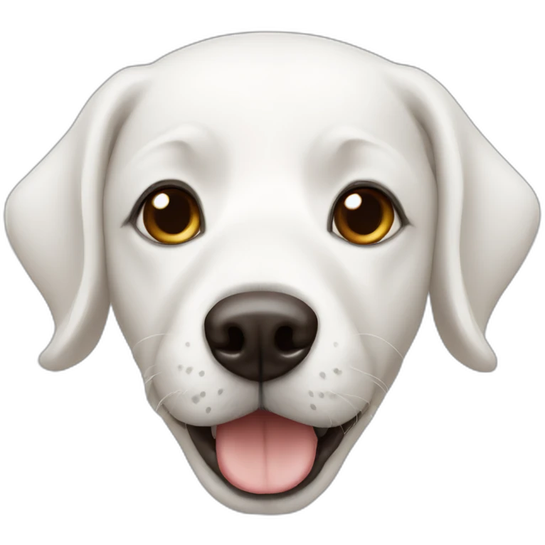 White dog with brown eyes emoji