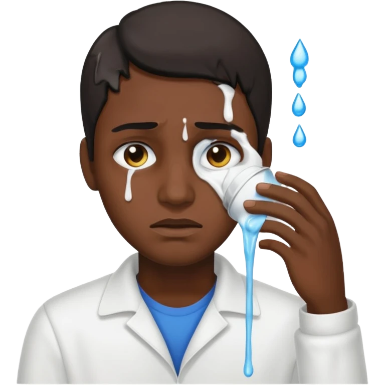 Emoji pouring bleach on his eyes emoji