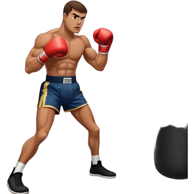 a boxer punching a heavy bag in a gym with ABC 10 news channel camera and microphone visible emoji