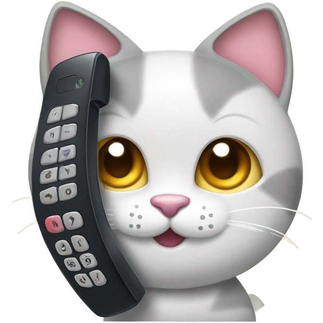 Y2k flip phone shaped like a cat emoji