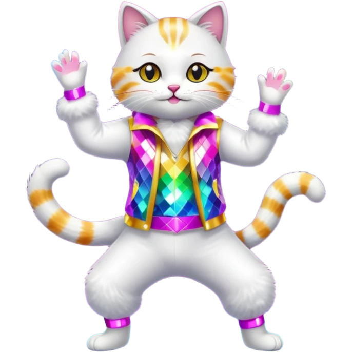 cat doing disco emoji