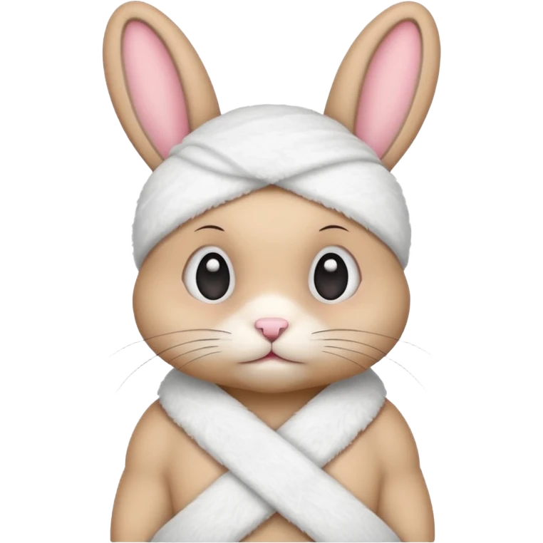 bunny with a bandage around his head, emoji style emoji