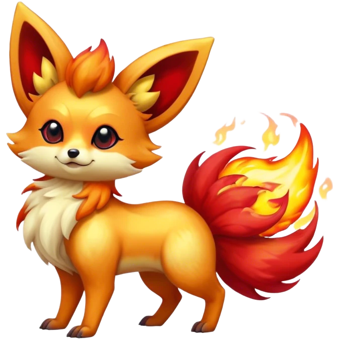 Shiny Fennekin-Vulpix-fusion-hybrid full body emoji