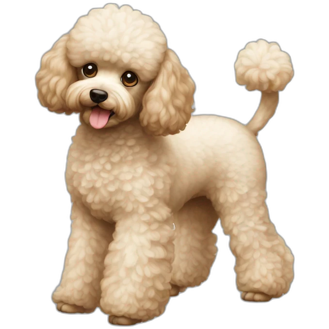 Dog poodle standart full-height emoji