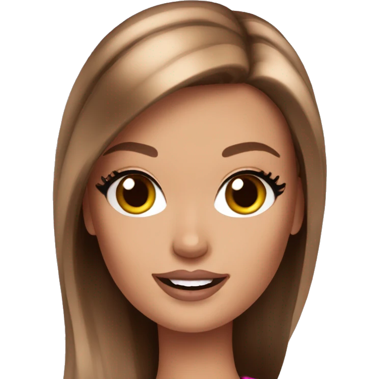 glamorous barbie with brown hair emoji