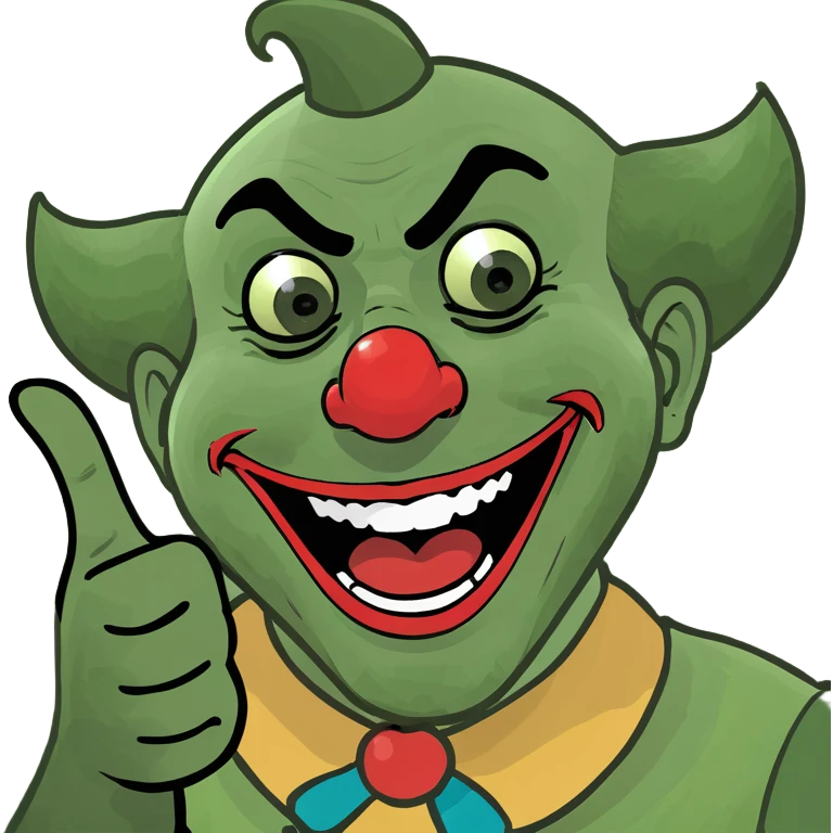 Clown pointing and laughing  emoji