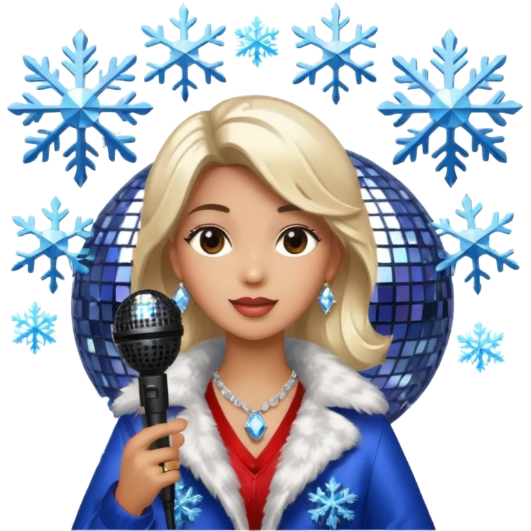 I want these emojis 💎🎤🪩❄️ in one frame with the number 17 I don't want a girl or boy in the pictures. emoji