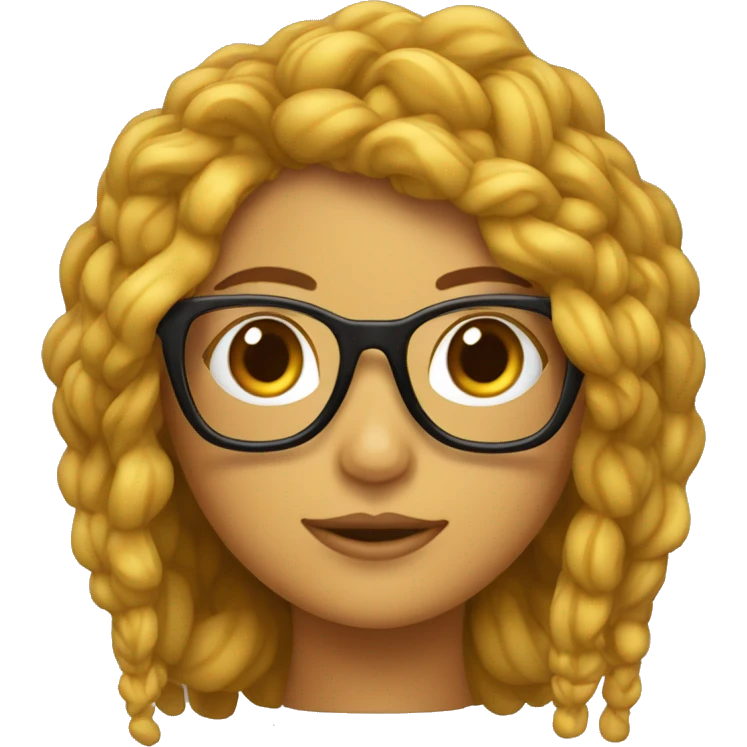 Chica con moño con gafas de pasta marrones emoji