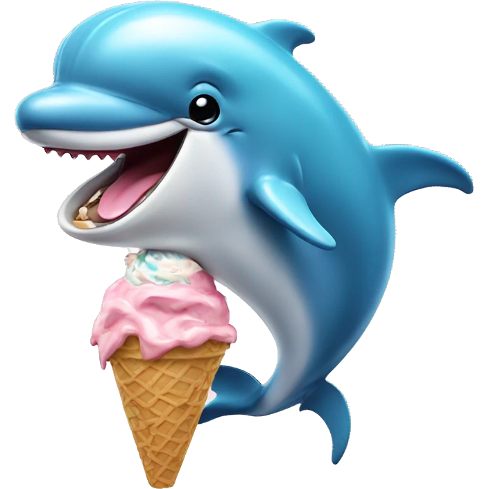 dolphin licking ice cream emoji