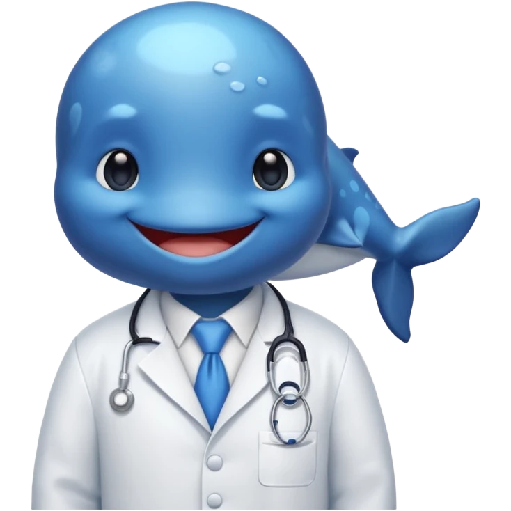 a whale wearing a white lab coat emoji