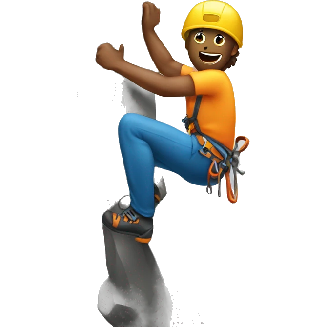 a climber hanging emoji