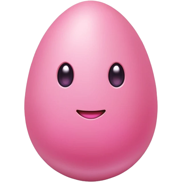 pink egg emoji, , soft glow, simple design, transparent background, twitch emote emoji