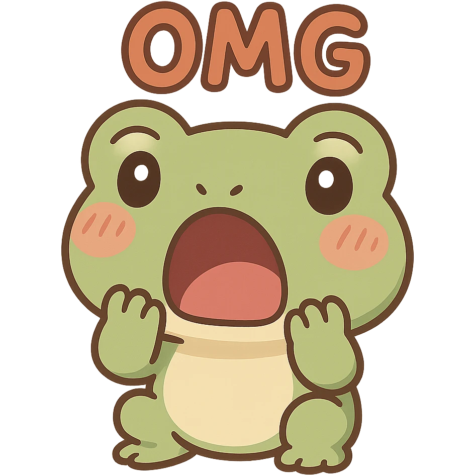 Chibi Frog “OMG” emoji