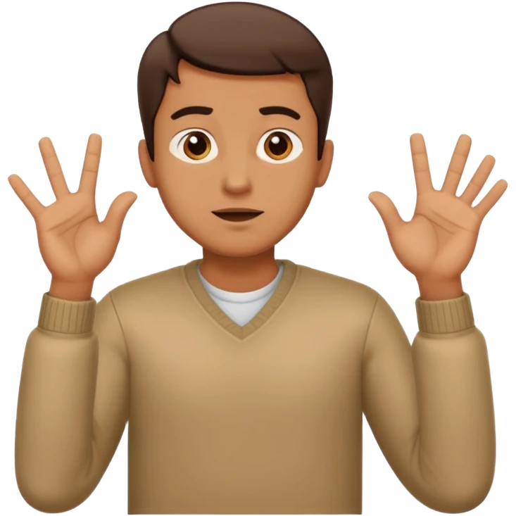 a man making the gesture of shrugging his shoulders emoji
