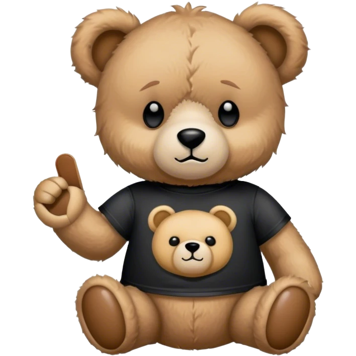 Cuddly teddy on a Metall concert  emoji
