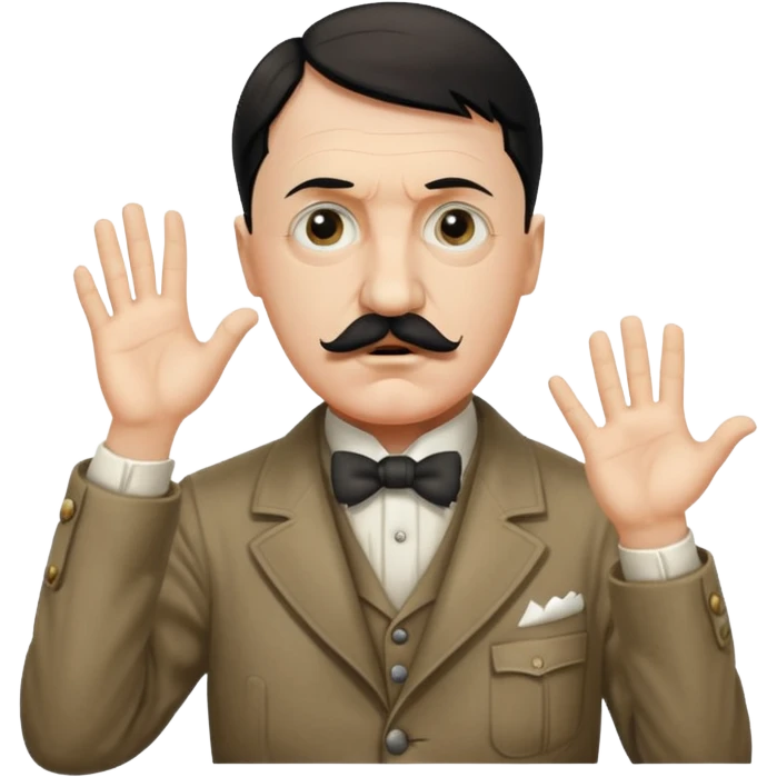 Adolf hitler with a Charlie Chaplin mustache throwing up CK emoji