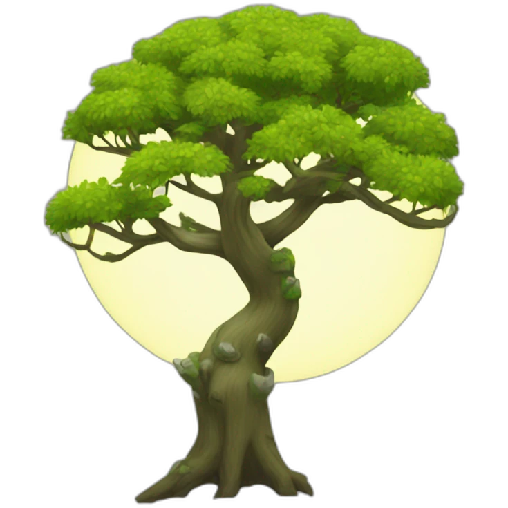 Luna amarilla y árboles  emoji