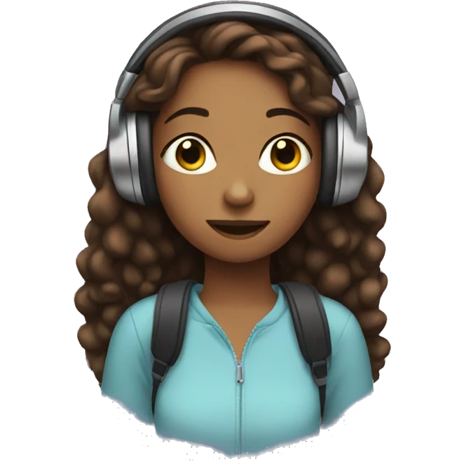 Girl listening to music  emoji