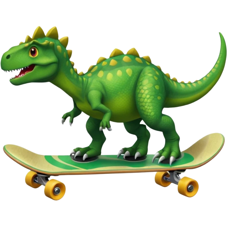 Dinosaur on a skateboard emoji