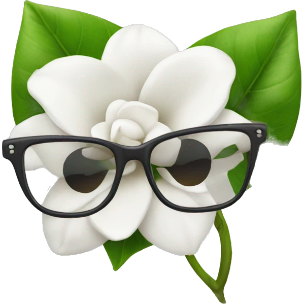 Gardenia with a glasses  emoji