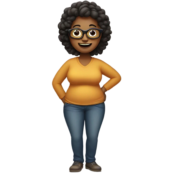 Squishy stomach mom with glasses emoji