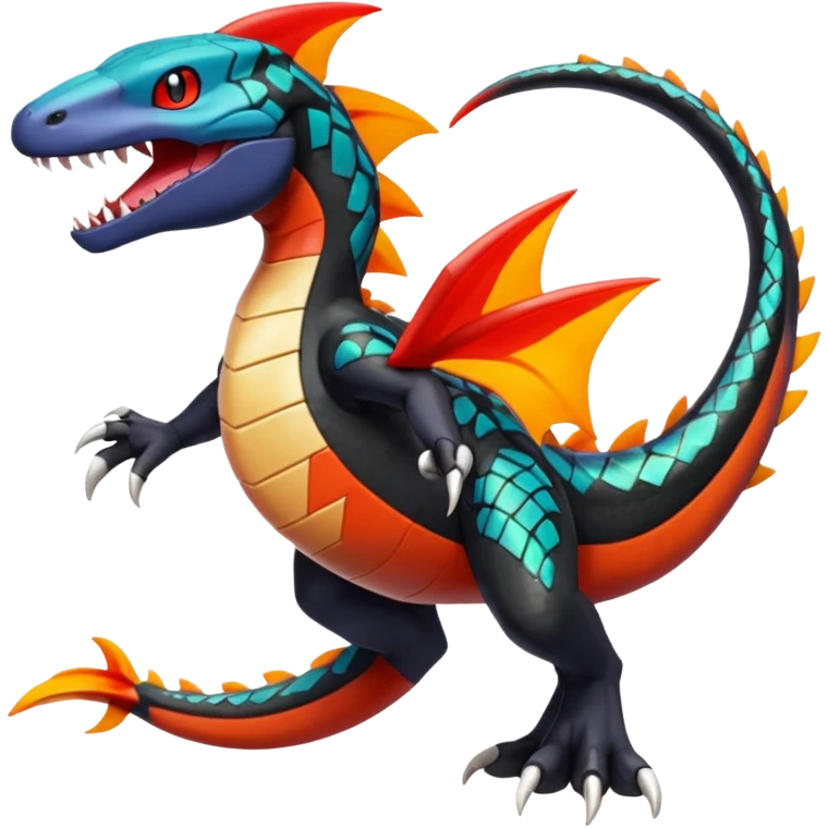 Meloetta-Garchomp-Salandit-Pokémon-Fakémon-fusion-hybrid-creature emoji