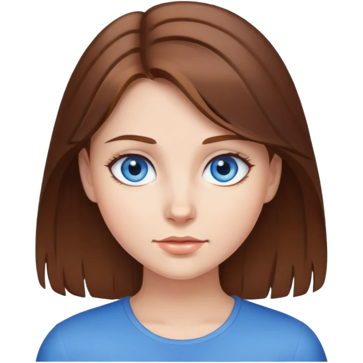 A girl with blue eyes and brown hair emoji