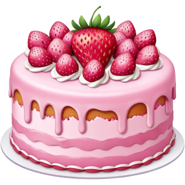 pink coquette strawberry cake emoji