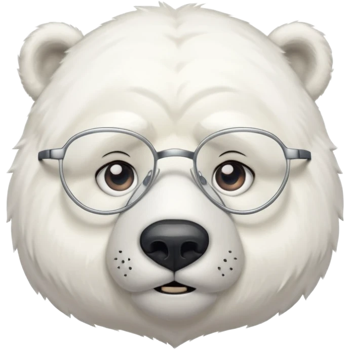 Un orso bianco e stanco con gli occhiali da vista emoji