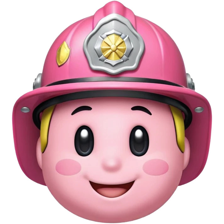 Kirby with firefighter hat emoji