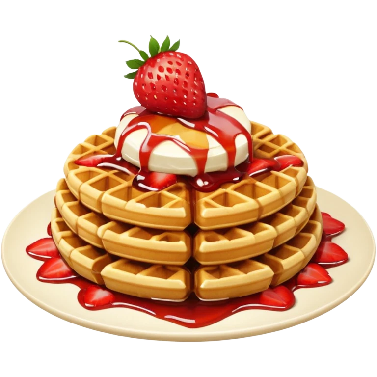 waffle with strawberies emoji