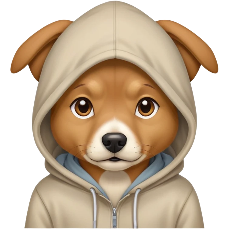 Dog weeding a hoodie emoji