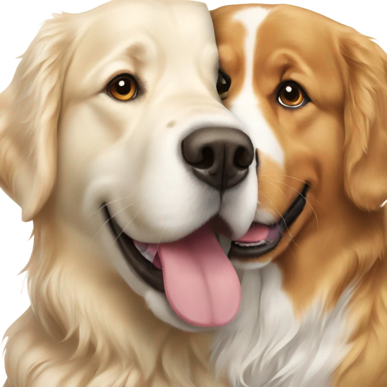 English cream golden retriever and Bernese mountain dog emoji