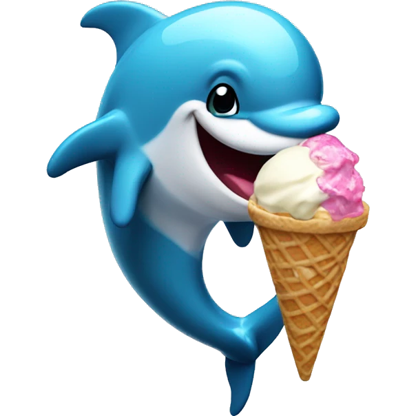 Dolphin eating ice cream sundae  emoji