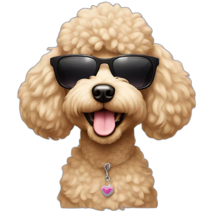 Poodle with sunglasses emoji
