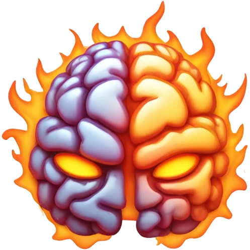 A brain on fire  emoji