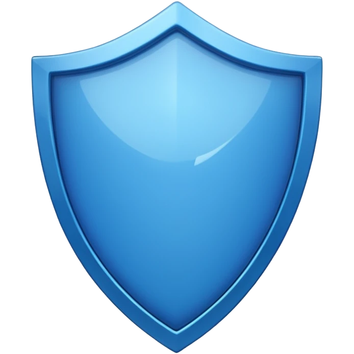glossy, electric blue shield, no symbols emoji