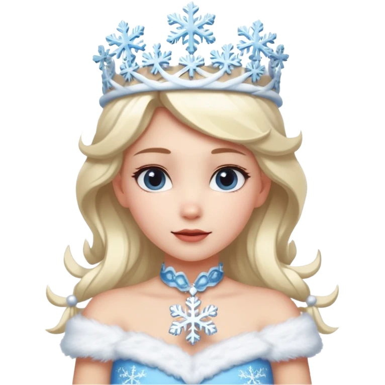 snow princess wearing snow chirsmas clothes looking at the front emoji
