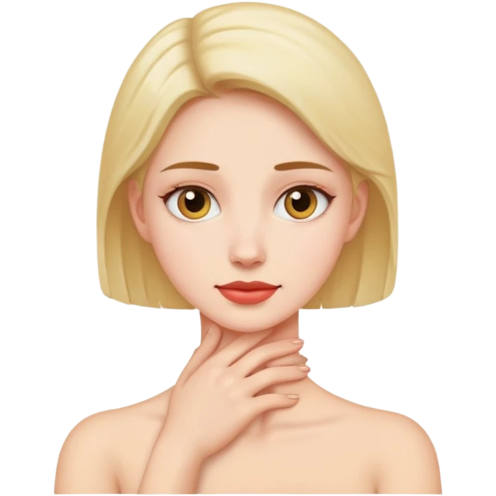 Woman holding neck  emoji