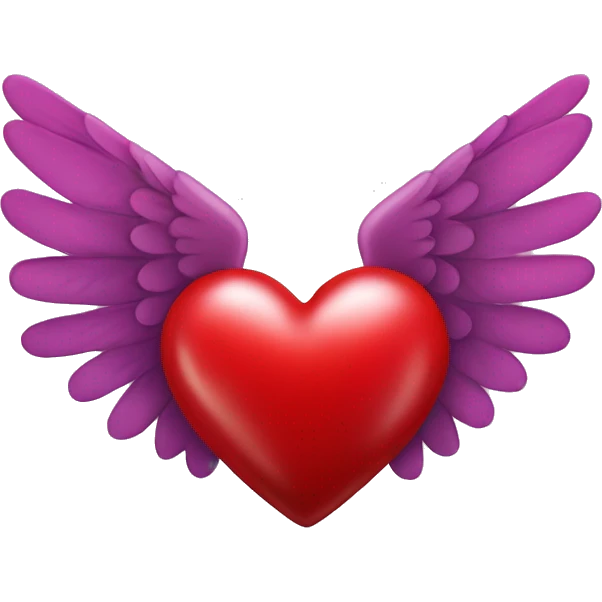 cherry red heart with wings emoji